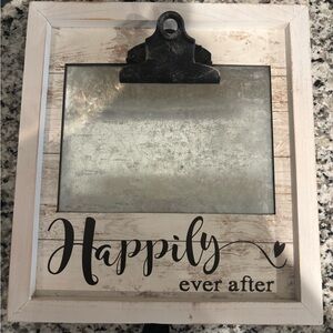 Rustic White Clip Frame - Happily Ever After